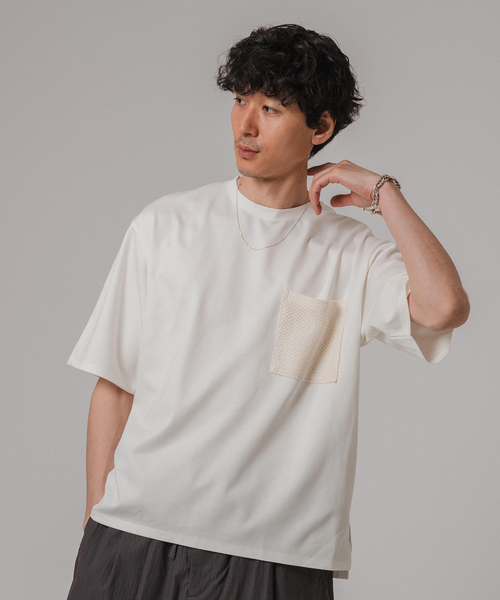 EDIFICE（エディフィス）の「ギマ ラッセル ポケット Tシャツ（Tシャツ/カットソー・メンズ・ネイビー/ホワイト・LARGE/MEDIUM）」の7枚目の写真