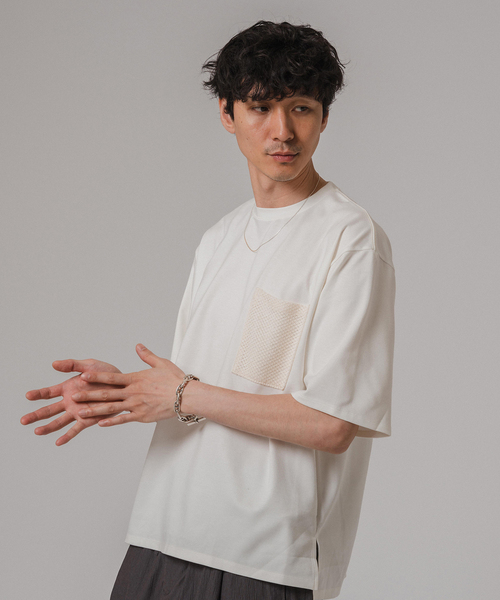 EDIFICE（エディフィス）の「ギマ ラッセル ポケット Tシャツ（Tシャツ/カットソー・メンズ・ネイビー/ホワイト・LARGE/MEDIUM）」の8枚目の写真