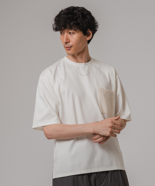 EDIFICE（エディフィス）の「ギマ ラッセル ポケット Tシャツ（Tシャツ/カットソー・メンズ・ネイビー/ホワイト・LARGE/MEDIUM）」の10枚目の写真