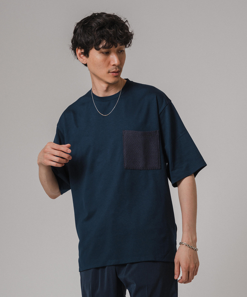 EDIFICE（エディフィス）の「ギマ ラッセル ポケット Tシャツ（Tシャツ/カットソー・メンズ・ネイビー/ホワイト・LARGE/MEDIUM）」の20枚目の写真