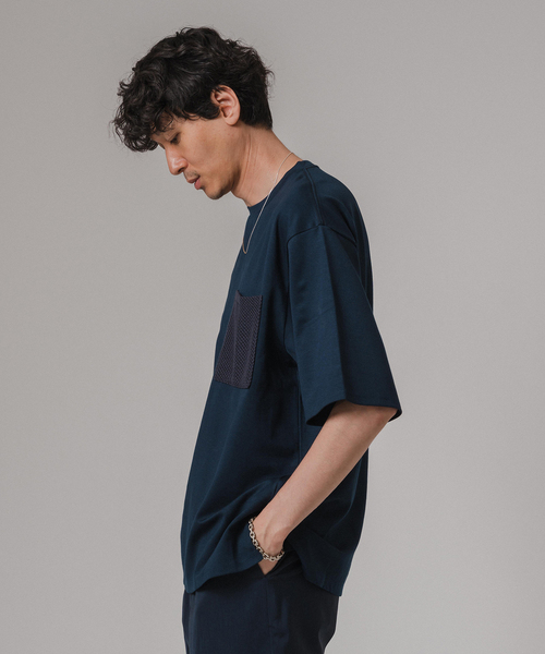 EDIFICE（エディフィス）の「ギマ ラッセル ポケット Tシャツ（Tシャツ/カットソー・メンズ・ネイビー/ホワイト・LARGE/MEDIUM）」の21枚目の写真