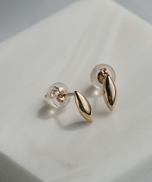 K10 YG マーキス ピアス ［queite］（ピアス（両耳用））｜queite（ケイト）