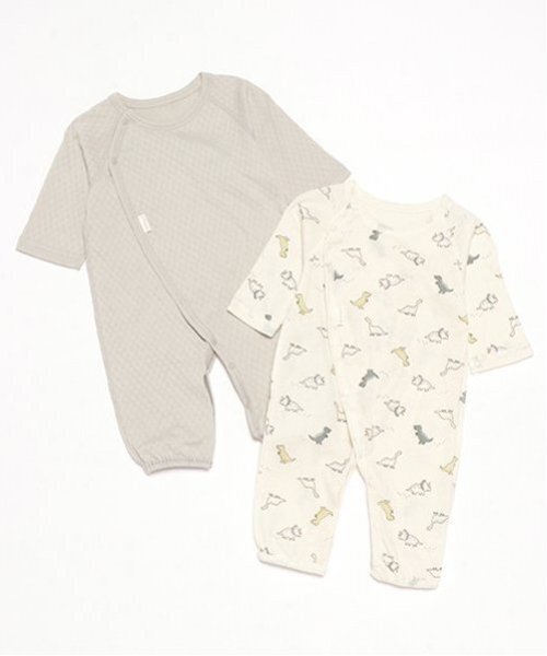 petit main(プティマイン)の「【オーガニック】2WAYオール2P(ロンパース・キッズ・ラベンダー/ライトカーキ/イエロー/ライトピンク・50-70cm)」の2枚目の写真