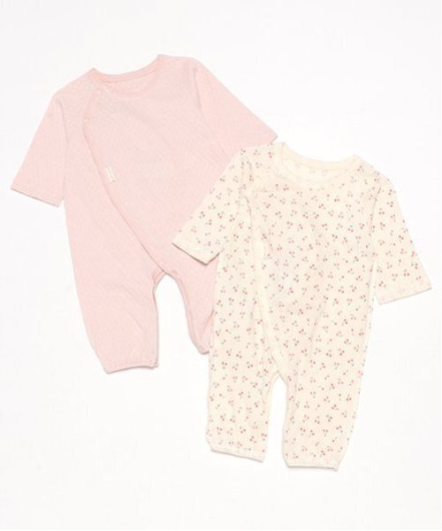 petit main(プティマイン)の「【オーガニック】2WAYオール2P(ロンパース・キッズ・ラベンダー/ライトカーキ/イエロー/ライトピンク・50-70cm)」の1枚目の写真