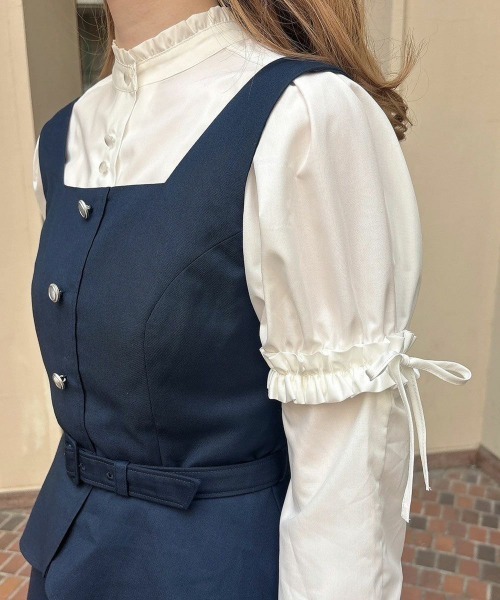 F i.n.t（フィント）の「フリル使い2wayスリーブブラウス/fint（シャツ/ブラウス・レディース・ホワイト×ブラック/オフホワイト/ピンク・FREE）」の6枚目の写真