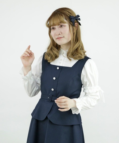 F i.n.t（フィント）の「フリル使い2wayスリーブブラウス/fint（シャツ/ブラウス・レディース・ホワイト×ブラック/オフホワイト/ピンク・FREE）」の14枚目の写真