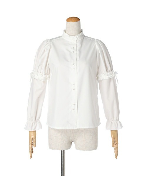 F i.n.t（フィント）の「フリル使い2wayスリーブブラウス/fint（シャツ/ブラウス・レディース・ホワイト×ブラック/オフホワイト/ピンク・FREE）」の17枚目の写真