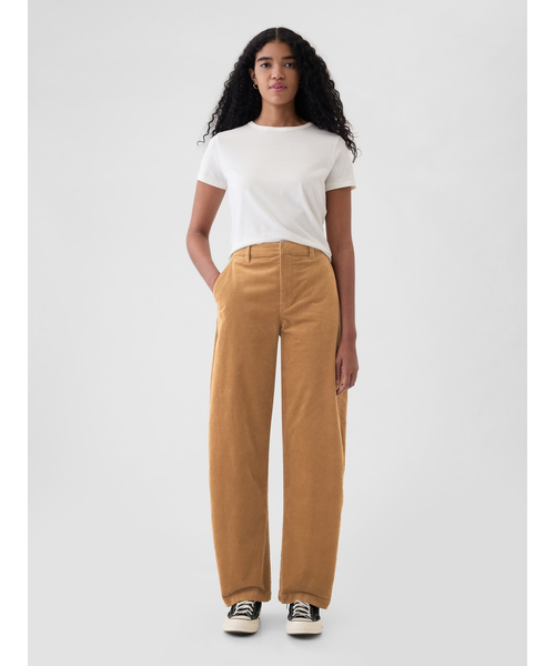 【セール】365 ハイライズ コーデュロイ テーパード アンクルトラウザーパンツ（その他パンツ）｜GAP（ギャップ）