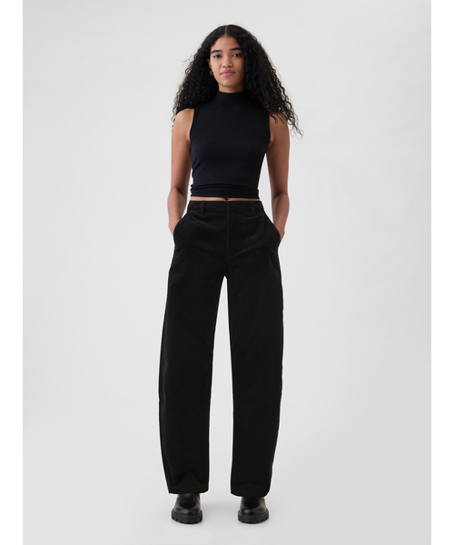 【セール】365 ハイライズ コーデュロイ テーパード アンクルトラウザーパンツ（その他パンツ）｜GAP（ギャップ）