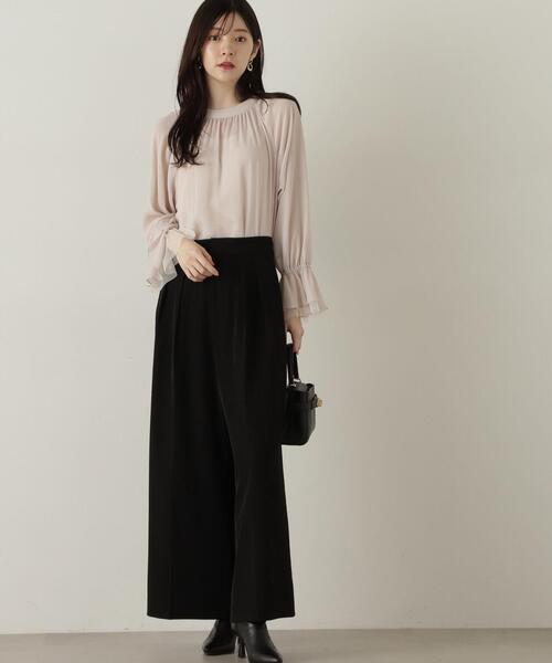 PROPORTION BODY DRESSING(プロポーションボディドレッシング)の「楊柳キャンディースリーブブラウス / 1214210920(シャツ/ブラウス・レディース・ベージュ系その他/グレー/ダークグレー・FREE)」の4枚目の写真
