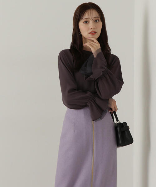 PROPORTION BODY DRESSING(プロポーションボディドレッシング)の「楊柳キャンディースリーブブラウス / 1214210920(シャツ/ブラウス・レディース・ベージュ系その他/グレー/ダークグレー・FREE)」の9枚目の写真