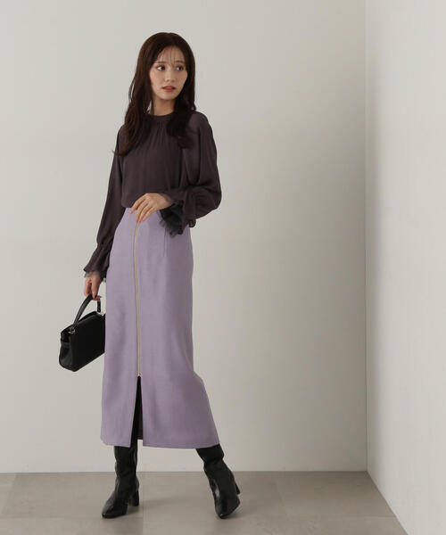 PROPORTION BODY DRESSING(プロポーションボディドレッシング)の「楊柳キャンディースリーブブラウス / 1214210920(シャツ/ブラウス・レディース・ベージュ系その他/グレー/ダークグレー・FREE)」の10枚目の写真