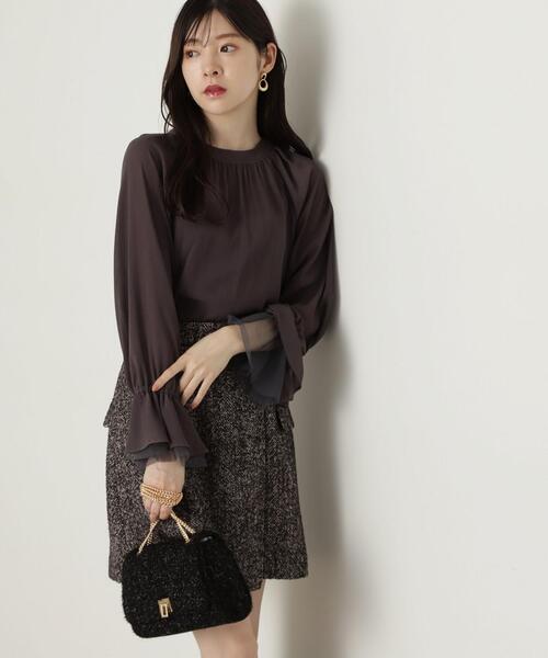 PROPORTION BODY DRESSING(プロポーションボディドレッシング)の「楊柳キャンディースリーブブラウス / 1214210920(シャツ/ブラウス・レディース・ベージュ系その他/グレー/ダークグレー・FREE)」の14枚目の写真