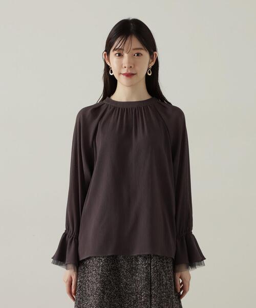 PROPORTION BODY DRESSING(プロポーションボディドレッシング)の「楊柳キャンディースリーブブラウス / 1214210920(シャツ/ブラウス・レディース・ベージュ系その他/グレー/ダークグレー・FREE)」の17枚目の写真