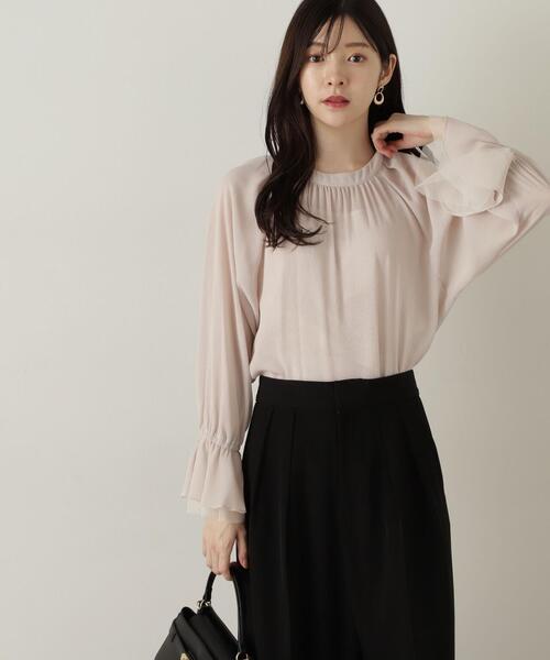 PROPORTION BODY DRESSING(プロポーションボディドレッシング)の「楊柳キャンディースリーブブラウス / 1214210920(シャツ/ブラウス・レディース・ベージュ系その他/グレー/ダークグレー・FREE)」の1枚目の写真
