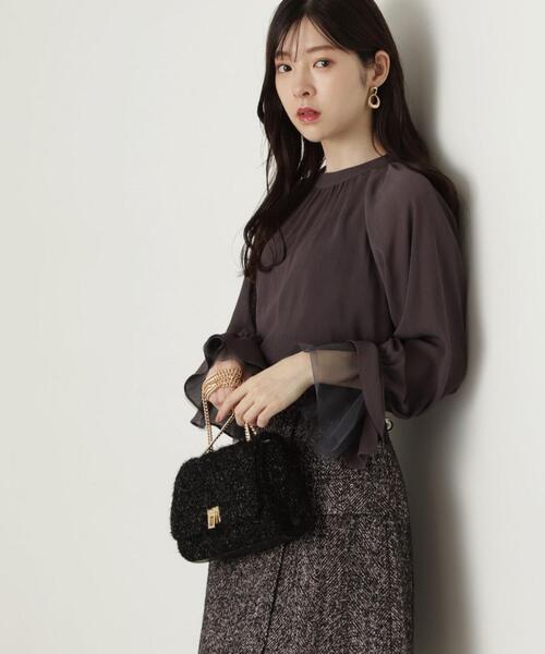 PROPORTION BODY DRESSING(プロポーションボディドレッシング)の「楊柳キャンディースリーブブラウス / 1214210920(シャツ/ブラウス・レディース・ベージュ系その他/グレー/ダークグレー・FREE)」の2枚目の写真