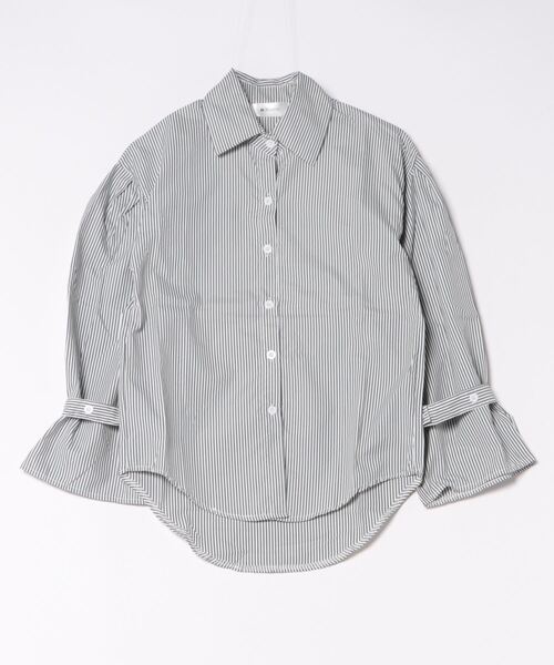 H.TOKYO(エイチトウキョウ)の「ボリュームスリーブストライプシャツ(シャツ/ブラウス・レディース・ブラック/ブルー・SMALL/MEDIUM/LARGE/X-LARGE)」の15枚目の写真