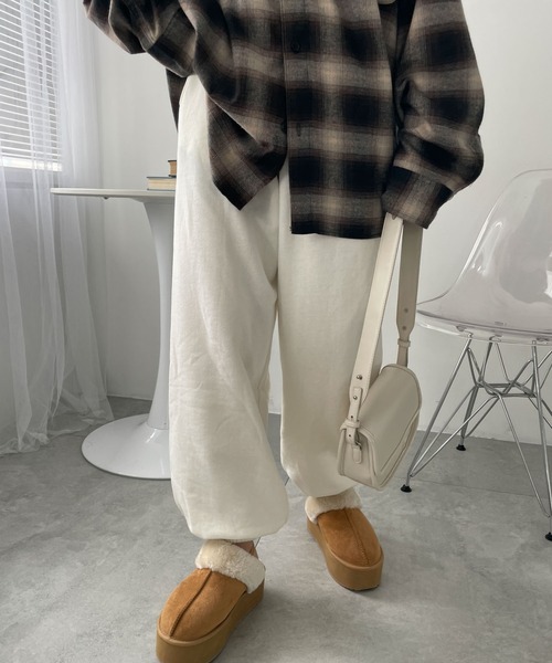 WEGO（ウィゴー）の「WEGO/裏起毛スウェットジョガーパンツ（スウェットパンツ・レディース・ブラック/アイボリー/杢グレー・MEDIUM/SMALL）」の10枚目の写真