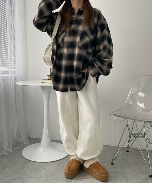 WEGO（ウィゴー）の「WEGO/裏起毛スウェットジョガーパンツ（スウェットパンツ・レディース・ブラック/アイボリー/杢グレー・MEDIUM/SMALL）」の11枚目の写真