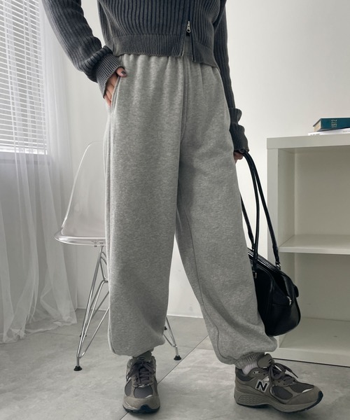 WEGO（ウィゴー）の「WEGO/裏起毛スウェットジョガーパンツ（スウェットパンツ・レディース・ブラック/アイボリー/杢グレー・MEDIUM/SMALL）」の17枚目の写真