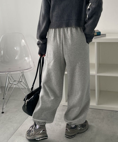 WEGO（ウィゴー）の「WEGO/裏起毛スウェットジョガーパンツ（スウェットパンツ・レディース・ブラック/アイボリー/杢グレー・MEDIUM/SMALL）」の18枚目の写真