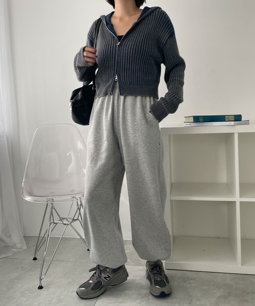 WEGO（ウィゴー）の「WEGO/裏起毛スウェットジョガーパンツ（スウェットパンツ・レディース・ブラック/アイボリー/杢グレー・MEDIUM/SMALL）」の19枚目の写真