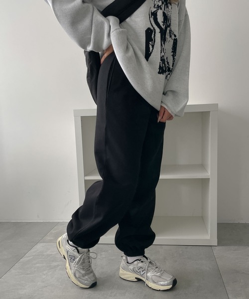 WEGO（ウィゴー）の「WEGO/裏起毛スウェットジョガーパンツ（スウェットパンツ・レディース・ブラック/アイボリー/杢グレー・MEDIUM/SMALL）」の13枚目の写真