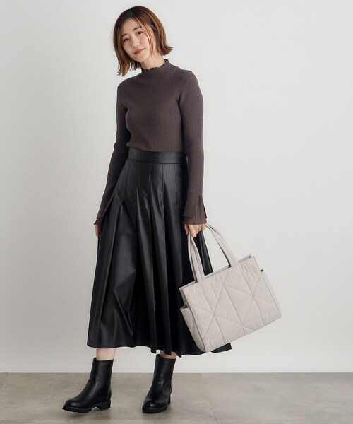 grove（グローブ）の「◆【A4・軽量】キルト多ポケトート（トートバッグ・レディース・ブラック/ダークグレー/ブルー系その他/ライトグレー・00）」の5枚目の写真