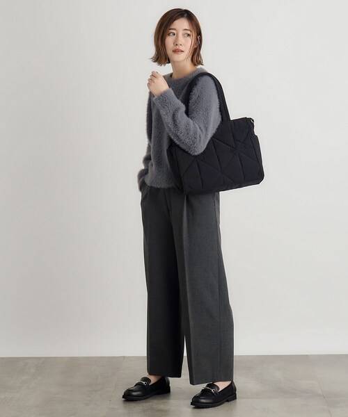 grove（グローブ）の「◆【A4・軽量】キルト多ポケトート（トートバッグ・レディース・ブラック/ダークグレー/ブルー系その他/ライトグレー・00）」の9枚目の写真