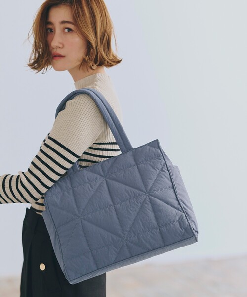 grove（グローブ）の「◆【A4・軽量】キルト多ポケトート（トートバッグ・レディース・ブラック/ダークグレー/ブルー系その他/ライトグレー・00）」の12枚目の写真