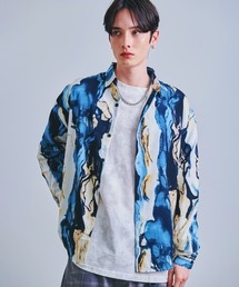 【BENDER TOKYO】総柄プリント レギュラーカラーシャツ 長袖 柄シャツ