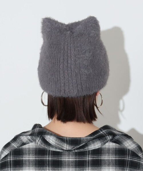 BEAMS HEART（ビームスハート）の「猫耳 シャギーワッチ（ハット・レディース・ホワイト系その他5/ブラック/グレー・ONE SIZE）」の8枚目の写真