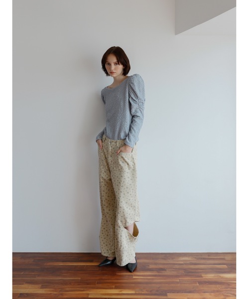 Katrin TOKYO（カトリーントーキョー）の「floating jacquard puff sleeve tops（Tシャツ/カットソー・レディース・ブルー系その他/アイボリー・FREE/XS）」の9枚目の写真