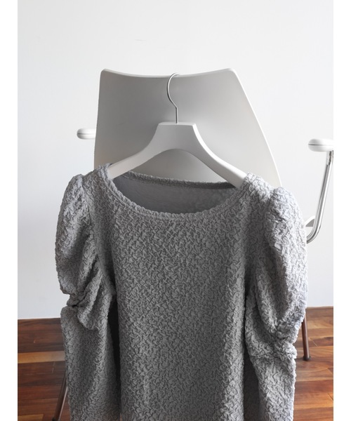 Katrin TOKYO（カトリーントーキョー）の「floating jacquard puff sleeve tops（Tシャツ/カットソー・レディース・ブルー系その他/アイボリー・FREE/XS）」の7枚目の写真