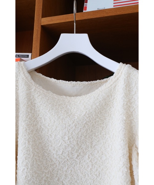 Katrin TOKYO（カトリーントーキョー）の「floating jacquard puff sleeve tops（Tシャツ/カットソー・レディース・ブルー系その他/アイボリー・FREE/XS）」の21枚目の写真