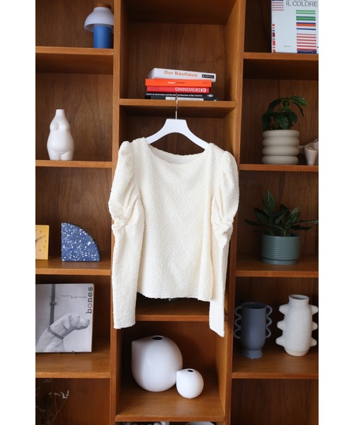 Katrin TOKYO（カトリーントーキョー）の「floating jacquard puff sleeve tops（Tシャツ/カットソー・レディース・ブルー系その他/アイボリー・FREE/XS）」の19枚目の写真