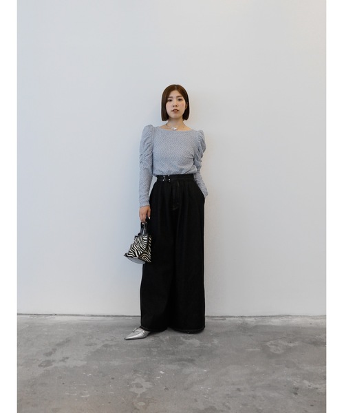 Katrin TOKYO（カトリーントーキョー）の「floating jacquard puff sleeve tops（Tシャツ/カットソー・レディース・ブルー系その他/アイボリー・FREE/XS）」の18枚目の写真