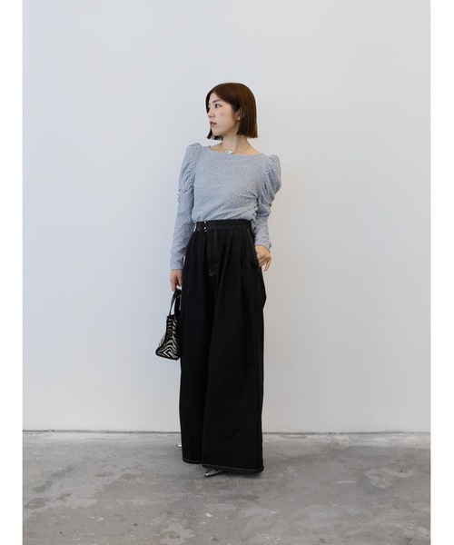 Katrin TOKYO（カトリーントーキョー）の「floating jacquard puff sleeve tops（Tシャツ/カットソー・レディース・ブルー系その他/アイボリー・FREE/XS）」の10枚目の写真