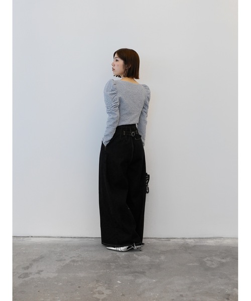 Katrin TOKYO（カトリーントーキョー）の「floating jacquard puff sleeve tops（Tシャツ/カットソー・レディース・ブルー系その他/アイボリー・FREE/XS）」の11枚目の写真