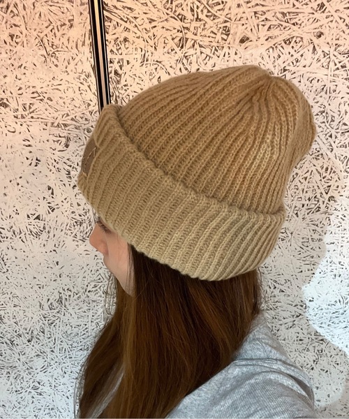 Burner（バーナー）の「【OKUOKU　0909】 「L」ロゴ シンプル ニット帽 oku-bosi-742816042710-2（ニットキャップ/ビーニー・レディース・ベージュ/ピンク/ブラウン/アイボリー/ブラック/グレー・FREE）」の9枚目の写真