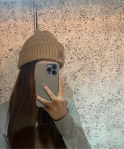 Burner（バーナー）の「【OKUOKU　0909】 「L」ロゴ シンプル ニット帽 oku-bosi-742816042710-2（ニットキャップ/ビーニー・レディース・ベージュ/ピンク/ブラウン/アイボリー/ブラック/グレー・FREE）」の10枚目の写真