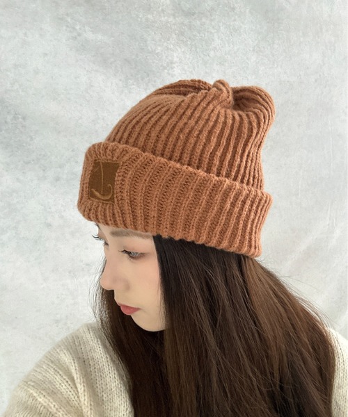 Burner（バーナー）の「【OKUOKU　0909】 「L」ロゴ シンプル ニット帽 oku-bosi-742816042710-2（ニットキャップ/ビーニー・レディース・ベージュ/ピンク/ブラウン/アイボリー/ブラック/グレー・FREE）」の22枚目の写真