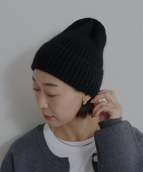 Omekashi(オメカシ)の「ニットキャップ(ニットキャップ/ビーニー・レディース・ブラック/グレー/アイボリー・ONE SIZE)」の6枚目の写真