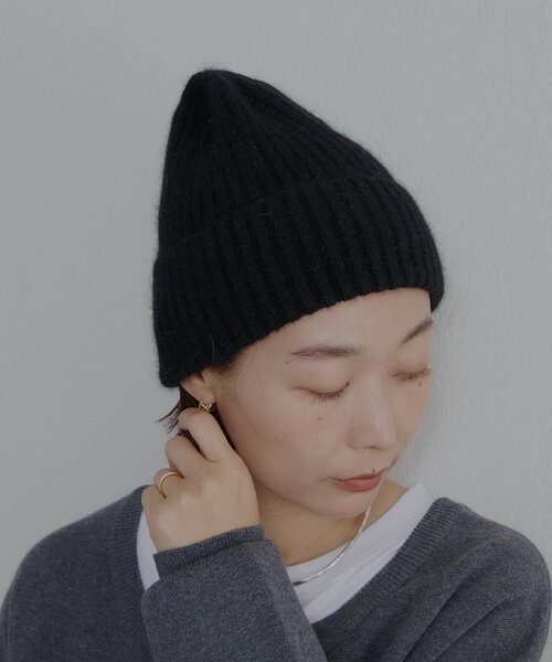 Omekashi(オメカシ)の「ニットキャップ(ニットキャップ/ビーニー・レディース・ブラック/グレー/アイボリー・ONE SIZE)」の7枚目の写真