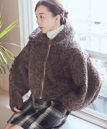 リバーシブルフェイクムートンショートブルゾン