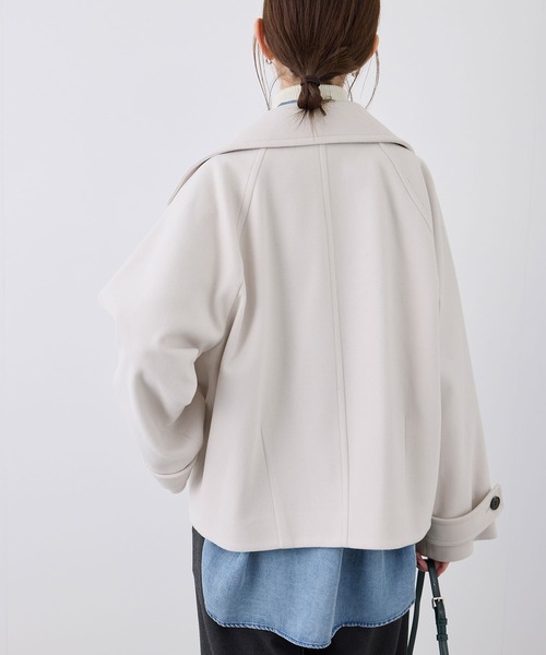 ROPE' PICNIC（ロペピクニック）の「ジャージメルトン＆ツィードスタンドカラーショートコート（その他アウター・レディース・ライトグレー/ブラック/ブラック系その他・38）」の19枚目の写真