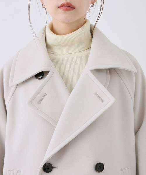 ROPE' PICNIC（ロペピクニック）の「ジャージメルトン＆ツィードスタンドカラーショートコート（その他アウター・レディース・ライトグレー/ブラック/ブラック系その他・38）」の13枚目の写真