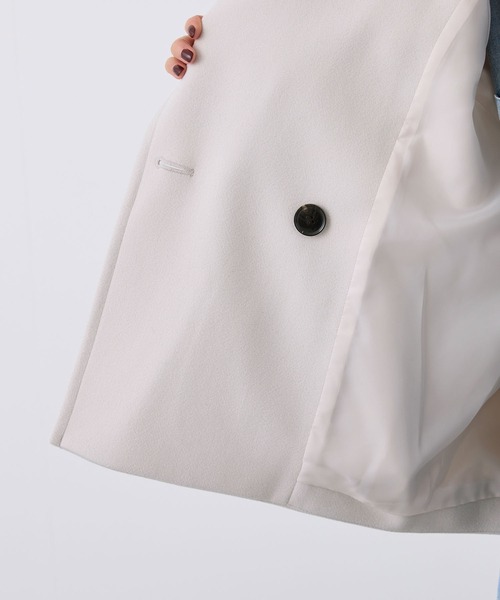 ROPE' PICNIC（ロペピクニック）の「ジャージメルトン＆ツィードスタンドカラーショートコート（その他アウター・レディース・ライトグレー/ブラック/ブラック系その他・38）」の12枚目の写真