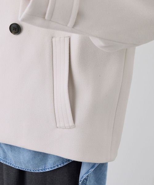 ROPE' PICNIC（ロペピクニック）の「ジャージメルトン＆ツィードスタンドカラーショートコート（その他アウター・レディース・ライトグレー/ブラック/ブラック系その他・38）」の6枚目の写真