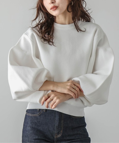 AMELY（エミリー）の「2wayパールニットカーディガン（カーディガン/ボレロ・レディース・ホワイト/ライトグレー/ブラック/ベージュ/ミント/モカ・フリー）」の7枚目の写真